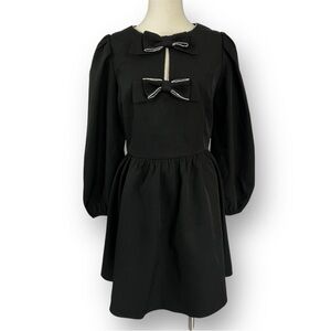 NWT Tuckernuck x Hyacinth House Classic Black Embellished Bow Blair Mini Dress